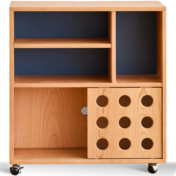 Scandinavian Cherry Wood Wheel Mobility Cabinet TIME