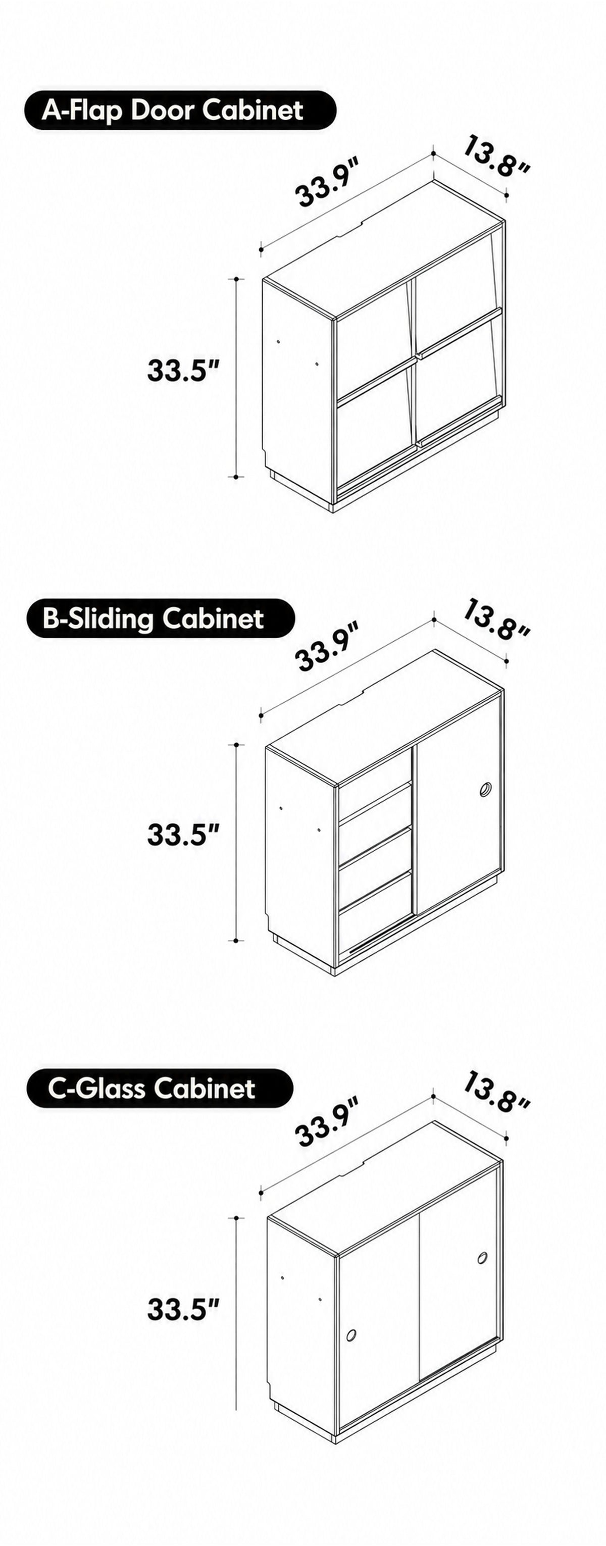 Bauhaus Cherry Wood Modular Cabinet TIMELESS Size Chart