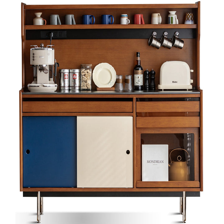 Bauhaus sintered stone storage side cabinet mies in still life.
