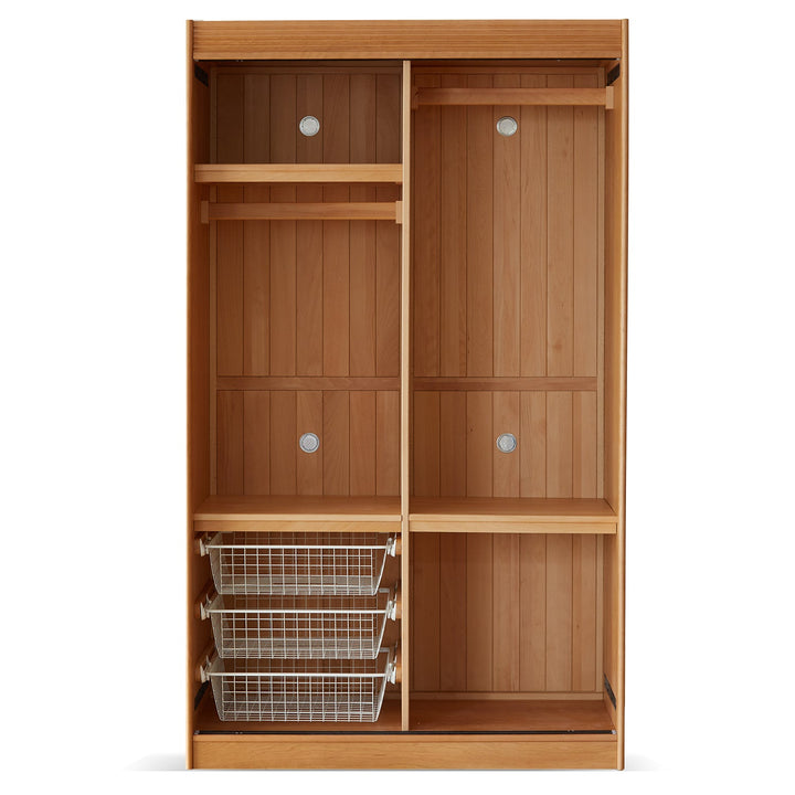 Scandinavian Cherry Wood Sliding Door Wardrobe NAVA