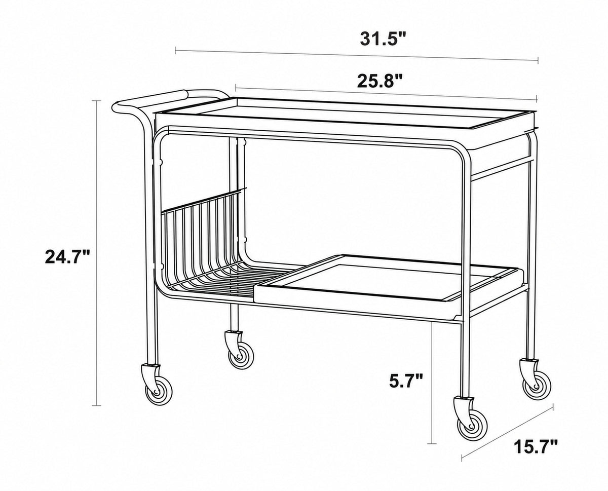 Bauhaus Boxwood Wheeled Trolley Side Table N PLUS Size Chart