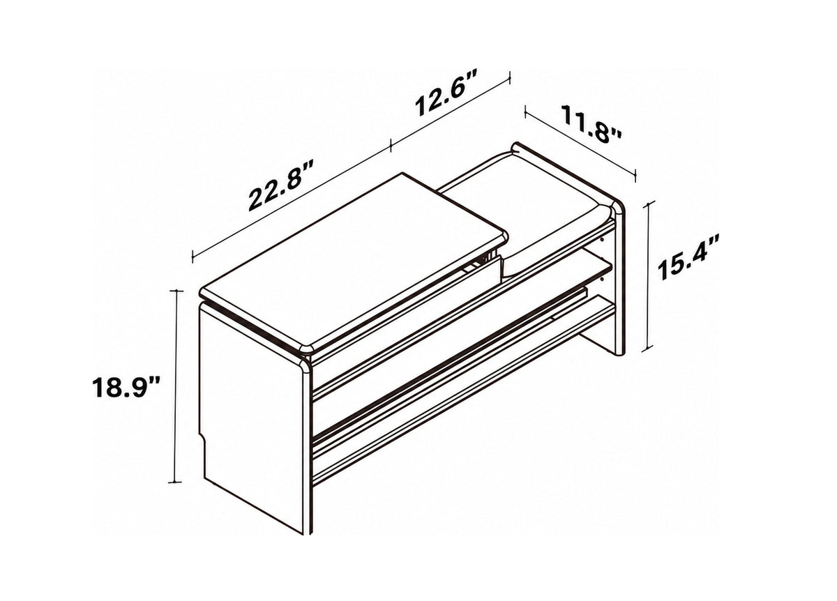 Scandinavian Cherry Wood Shoe Changing Bench MORI Size Chart