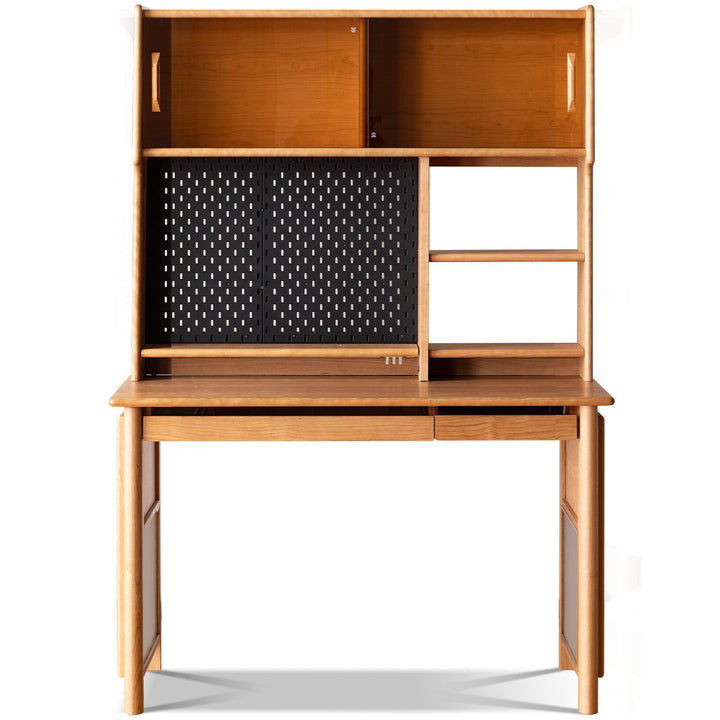 Scandinavian Cherry Wood Study Table With Shelf CAPE