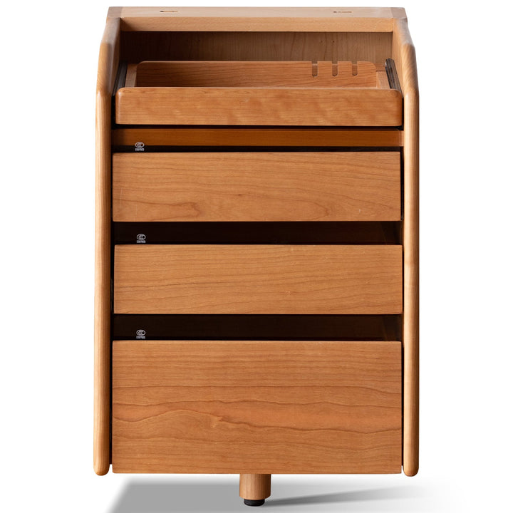 Scandinavian Cherry Wood Study Table With Shelf CAPE