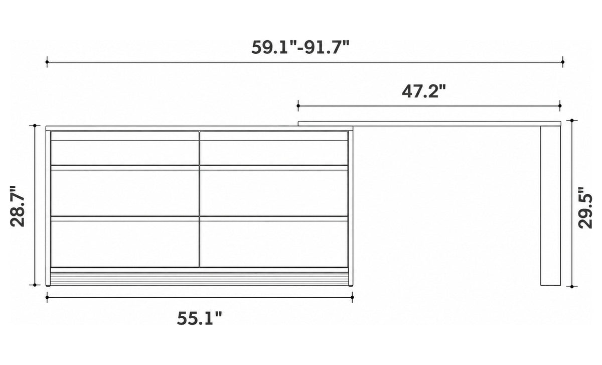 Scandinavian Cherry Wood Dressing Table SHORE Size Chart