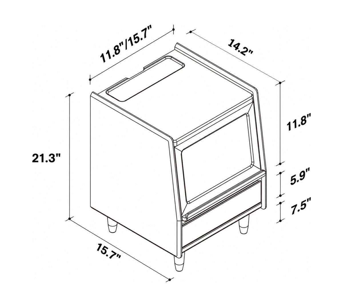 Scandinavian Cherry Wood Side Table SHELL Size Chart