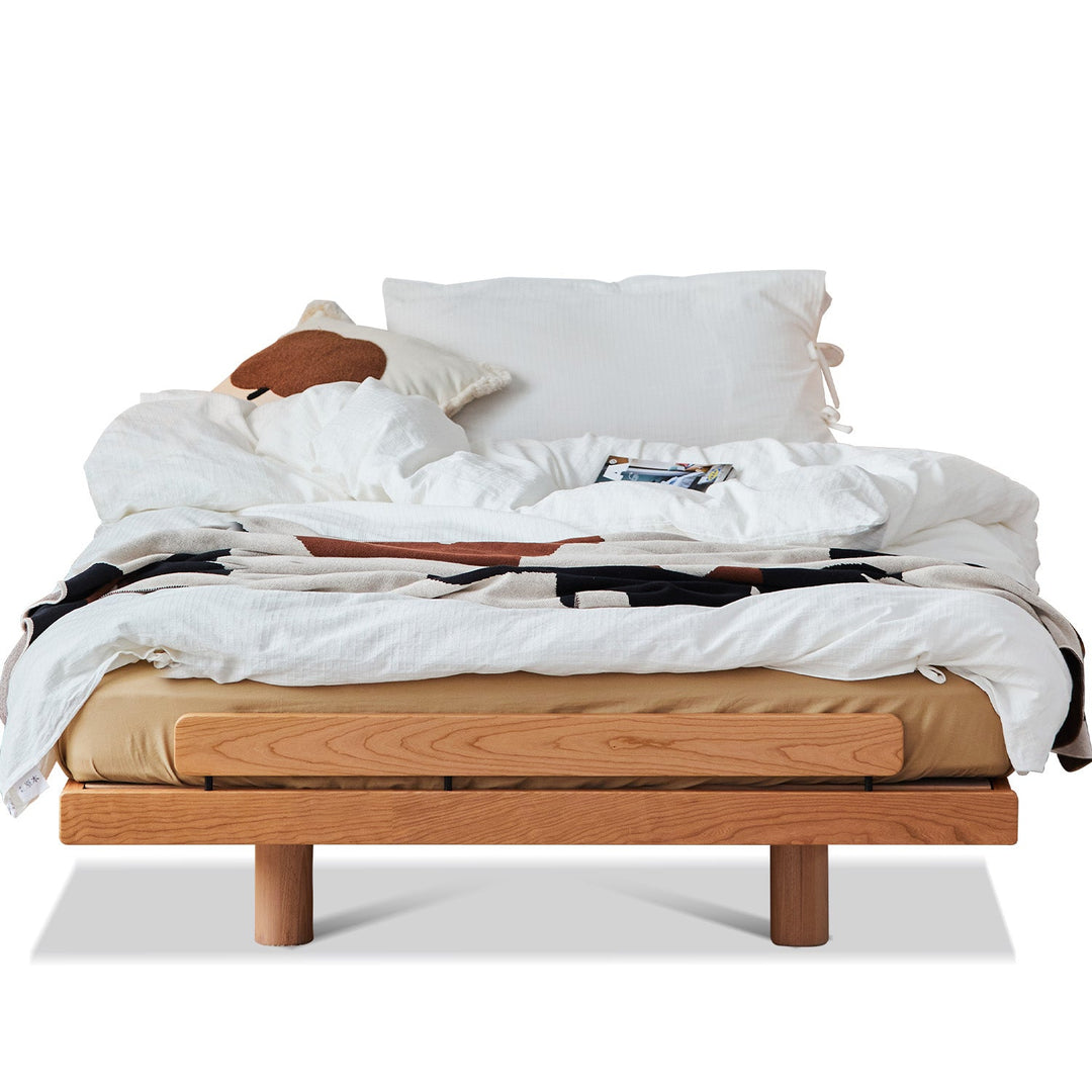 Scandinavian Cherry Wood Platform Bed SMALL