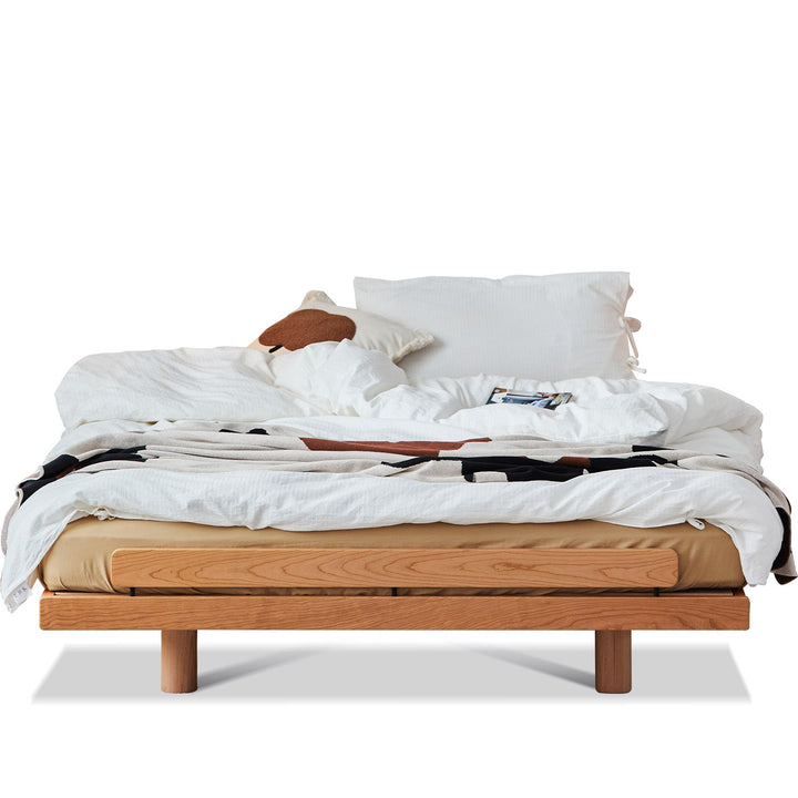 Scandinavian Cherry Wood Platform Bed SMALL
