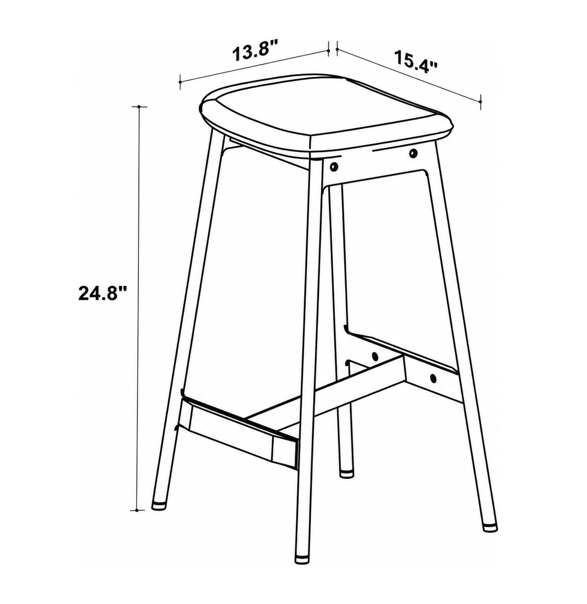 Bauhaus Boucle Fabric Bar Chair BIRD Size Chart