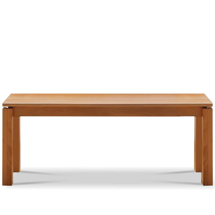 Minimalist cherry wood dining bench coastal conceptual design.