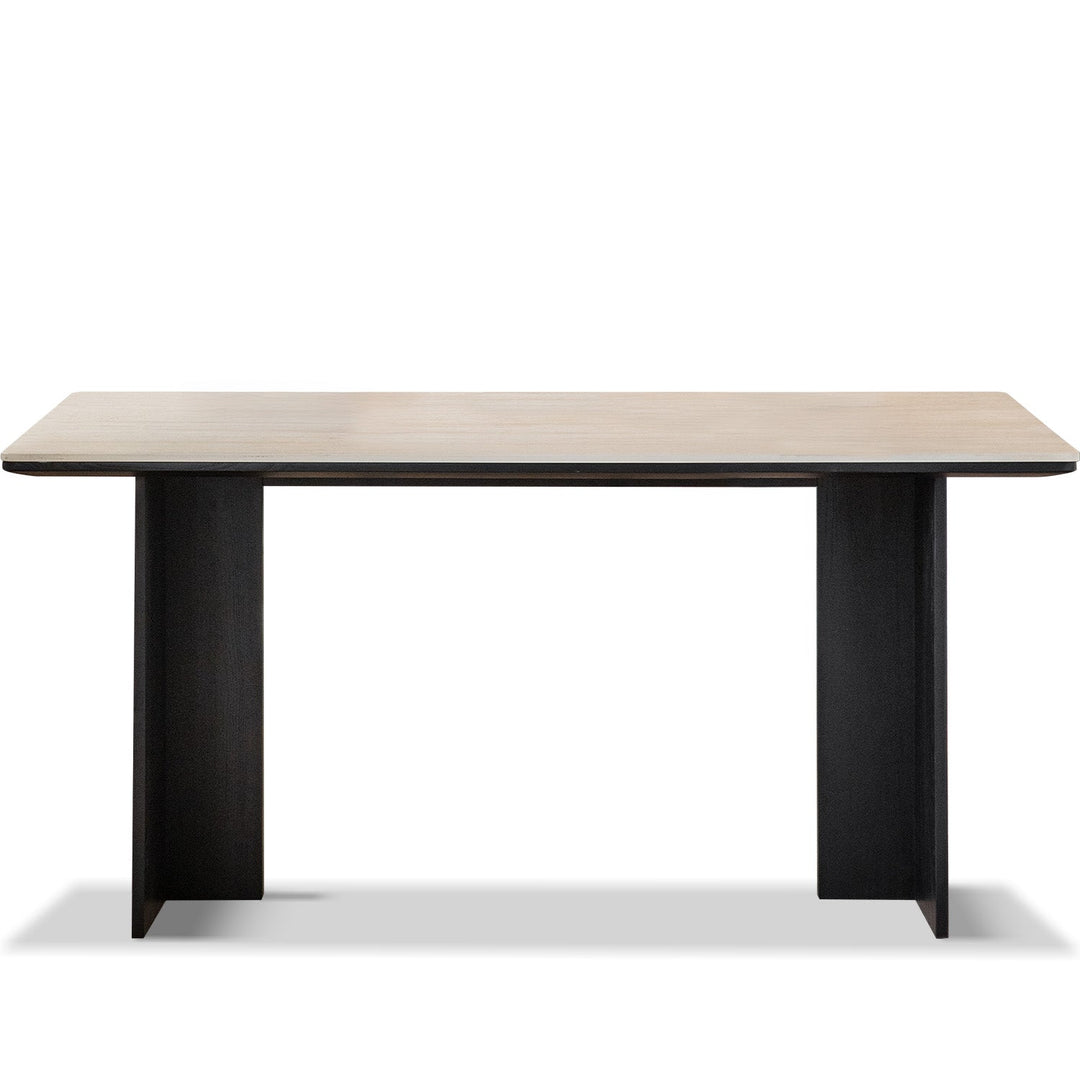 Minimalist Sintered Stone Black Ash Wood Dining Table BLACK OSLO