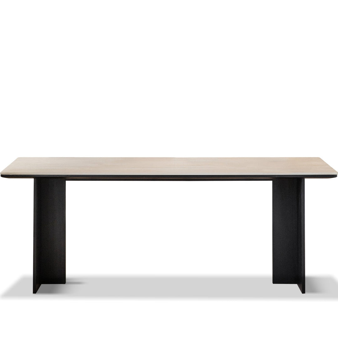 Minimalist Sintered Stone Black Ash Wood Dining Table BLACK OSLO