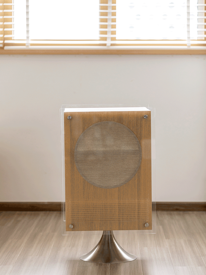 Minimalist Oak Wood Veneer Revolving Side Table MUSE