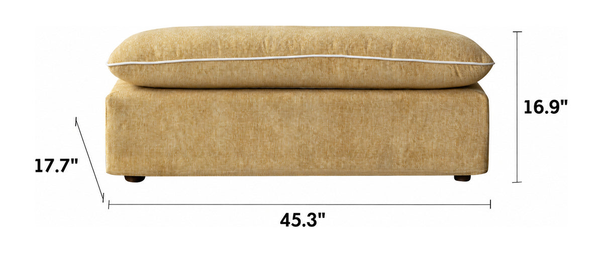 Scandinavian Chenille Velvet Fabric Ottoman MIRA Size Chart