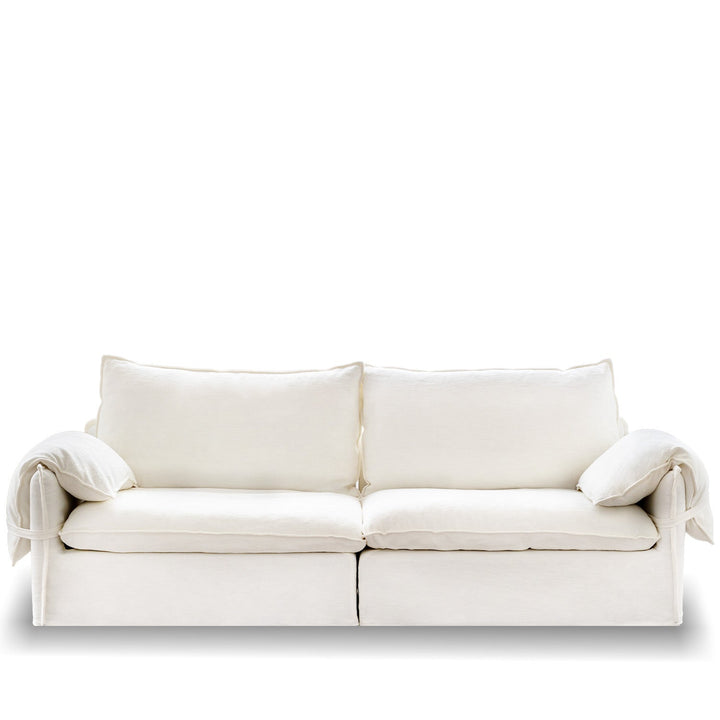 Cream Cotton Fabric 3 Seater Sofa FOLDING EAR