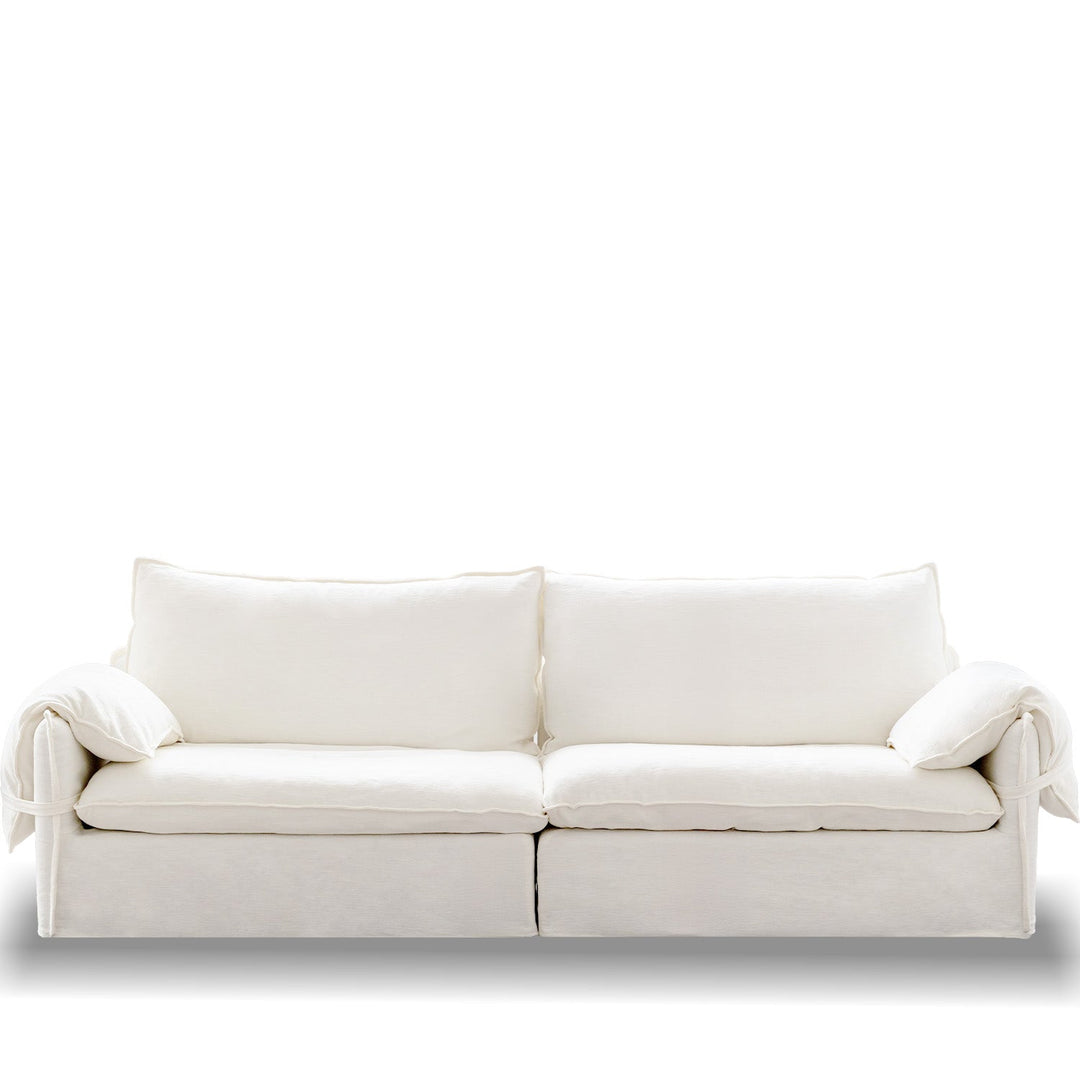 Cream Cotton Fabric 3 Seater Sofa FOLDING EAR