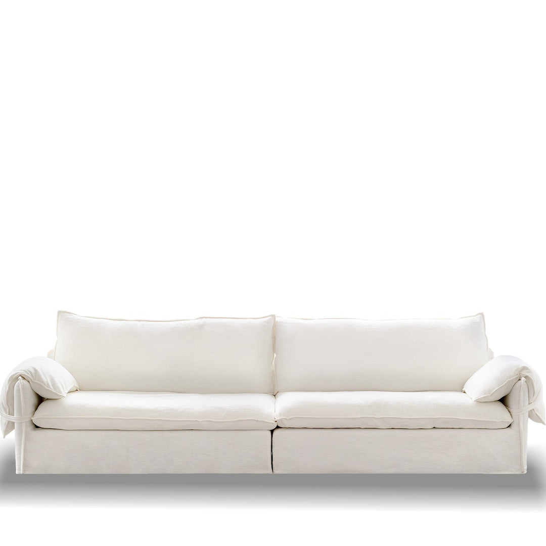 Cream Cotton Fabric 4 Seater Sofa FOLDING EAR