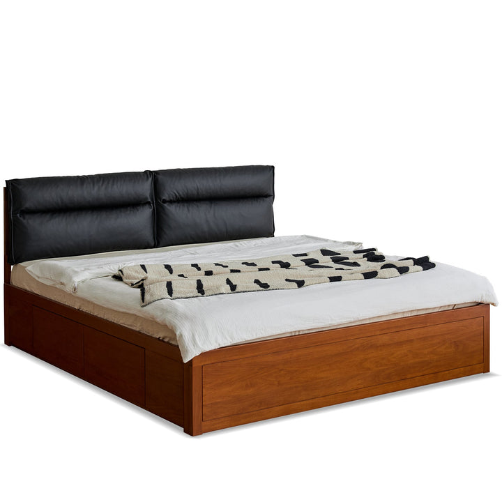 Vintage Boxwood Cushion Lift-Up Storage Bed With Drawer KANGAROO