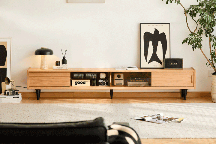 Scandinavian Oak Wood TV Console LYNE