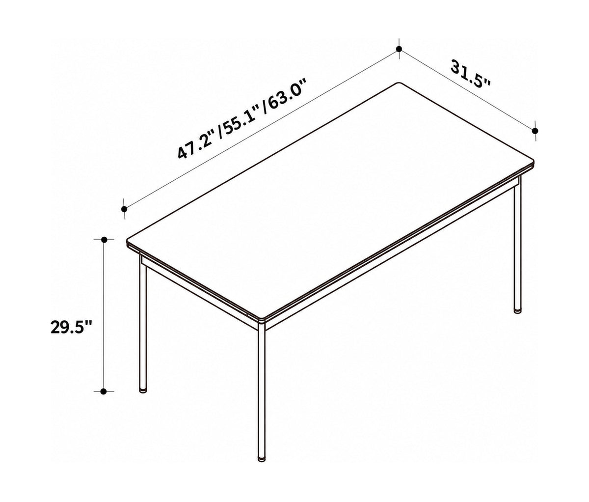 Bauhaus Sintered Stone Boxwood Dining Table PINECONE Size Chart