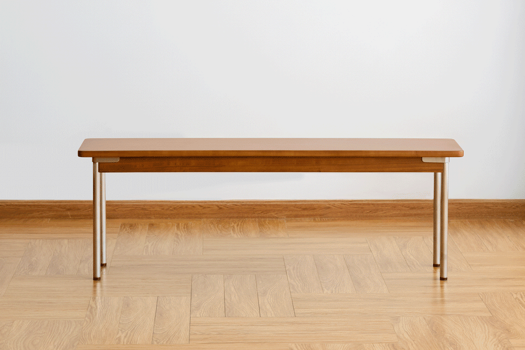 Bauhaus boxwood dining bench pinecone color swatches.