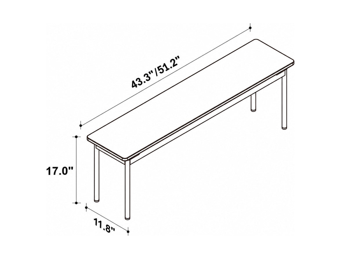 Bauhaus Boxwood Dining Bench PINECONE Size Chart