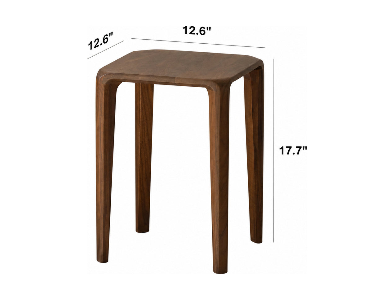 Japandi Walnut Wood Stool CONTI Size Chart