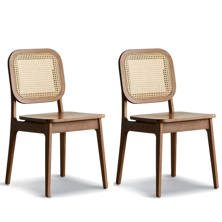 Japandi Walnut Wood Rattan Dining Chair NOOK