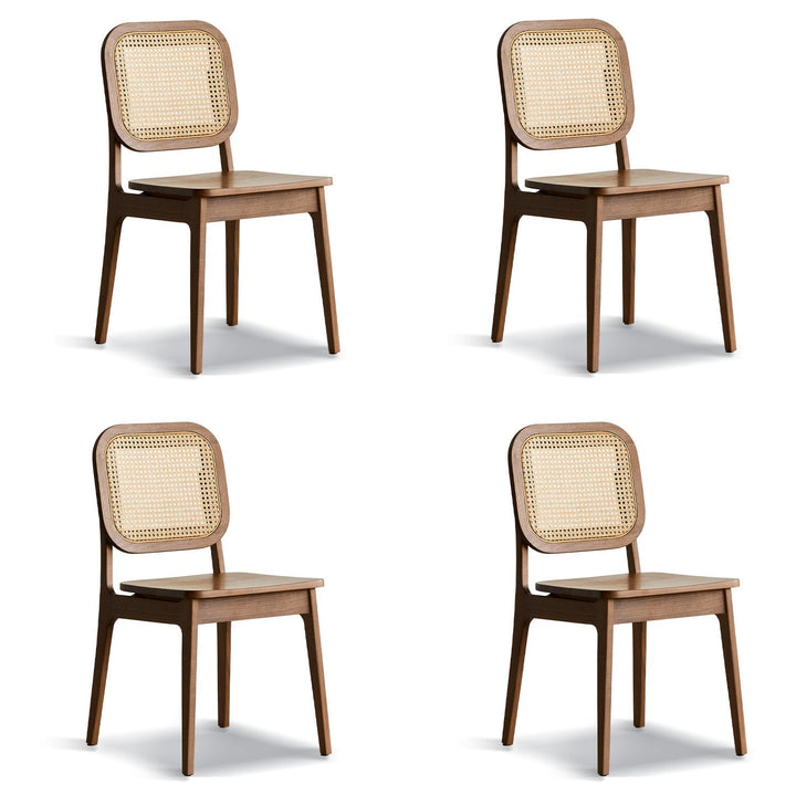 Japandi Walnut Wood Rattan Dining Chair NOOK
