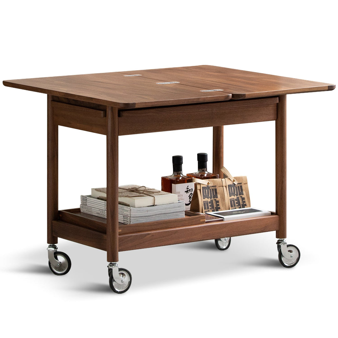 Japandi Walnut Wood Extendable Coffee Table VORIN