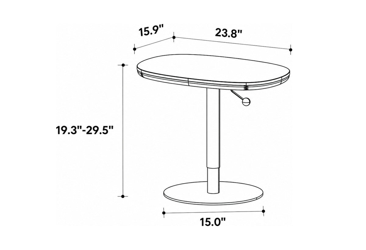 Scandinavian Sintered Stone Cherry Wood Height Adjustable Side Table ROMAN Size Chart