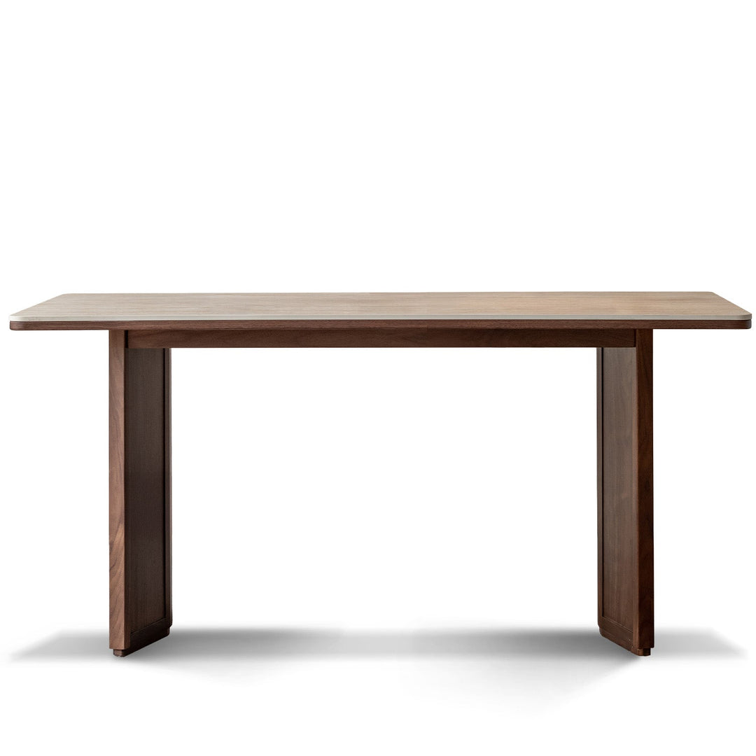 Japandi Walnut Wood Sintered Stone Dining Table STRATON