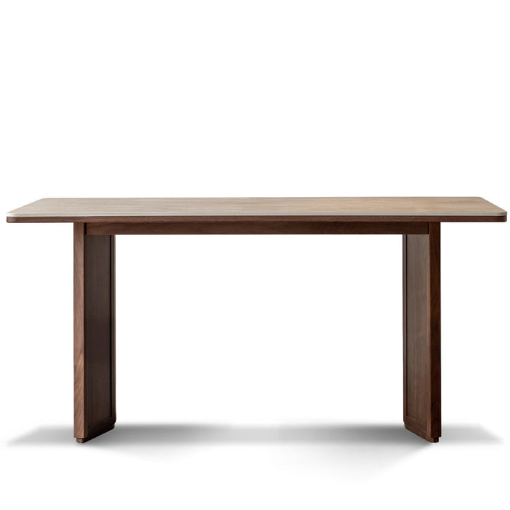 Japandi Walnut Wood Sintered Stone Dining Table STRATON