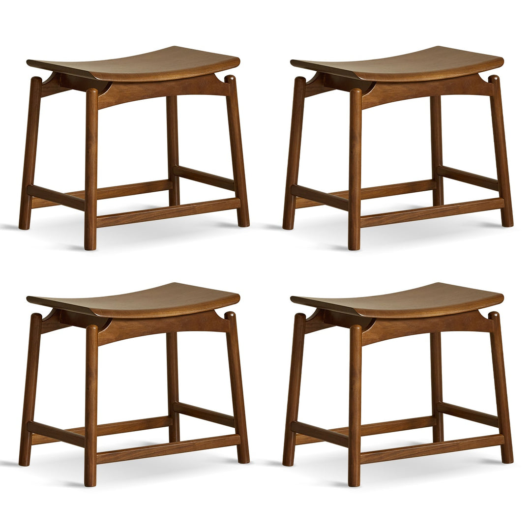 Vintage walnut wood stool arcus conceptual design.