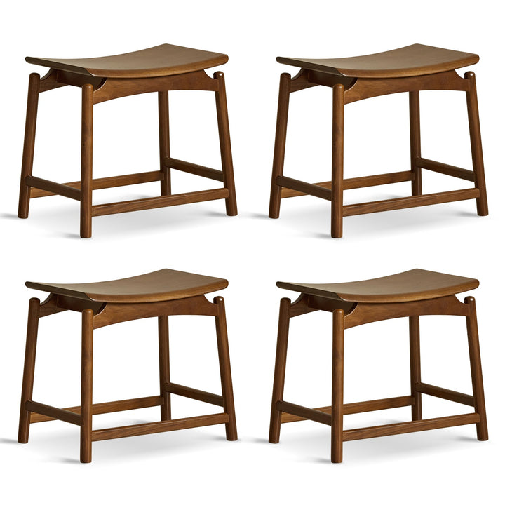 Vintage walnut wood stool arcus conceptual design.