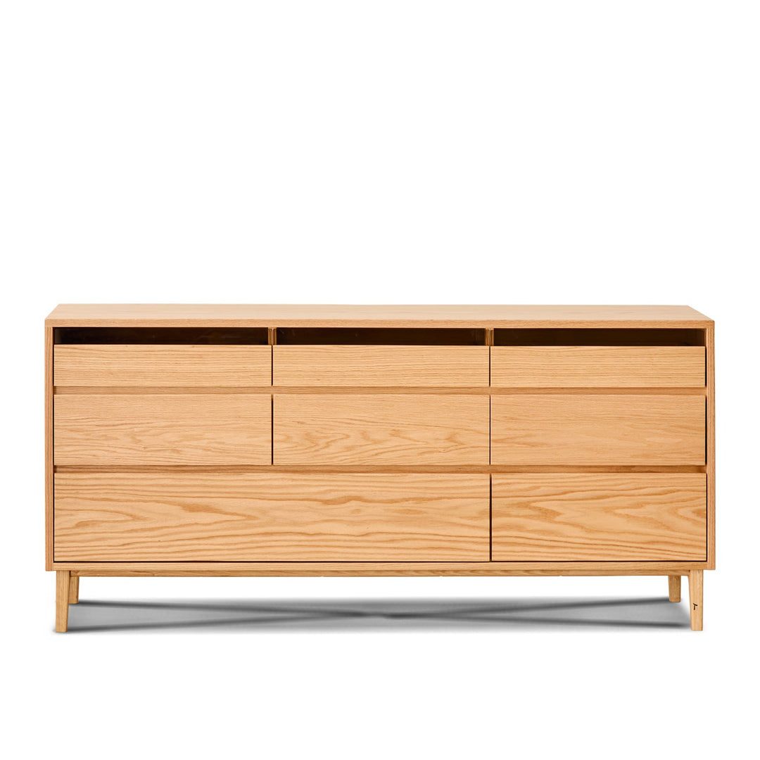 Scandinavian Oak Wood Chest Of 8 Drawers FLOATING LIGHT