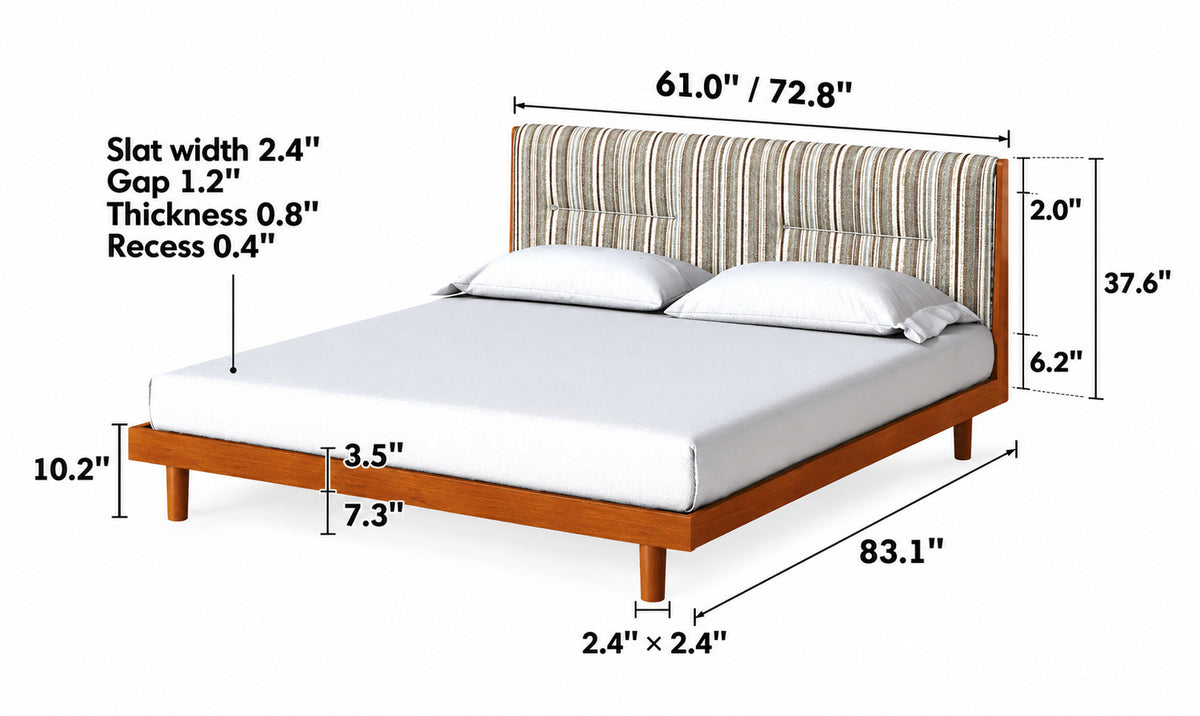 Bauhaus Chenille Velvet Fabric Boxwood Bed MILK Size Chart