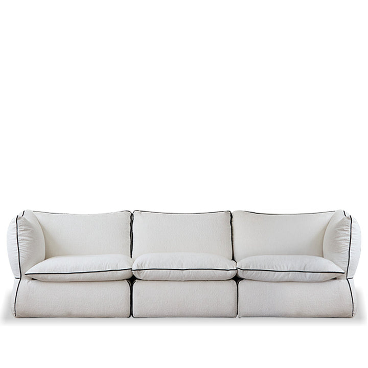 Minimalist Chenille Velvet Fabric 4 Seater Sofa CLOUD