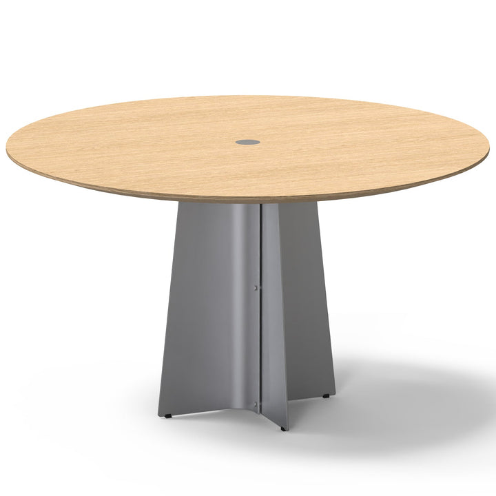 Bauhaus ash wood veneer stainless steel round dining table aeri environmental situation.