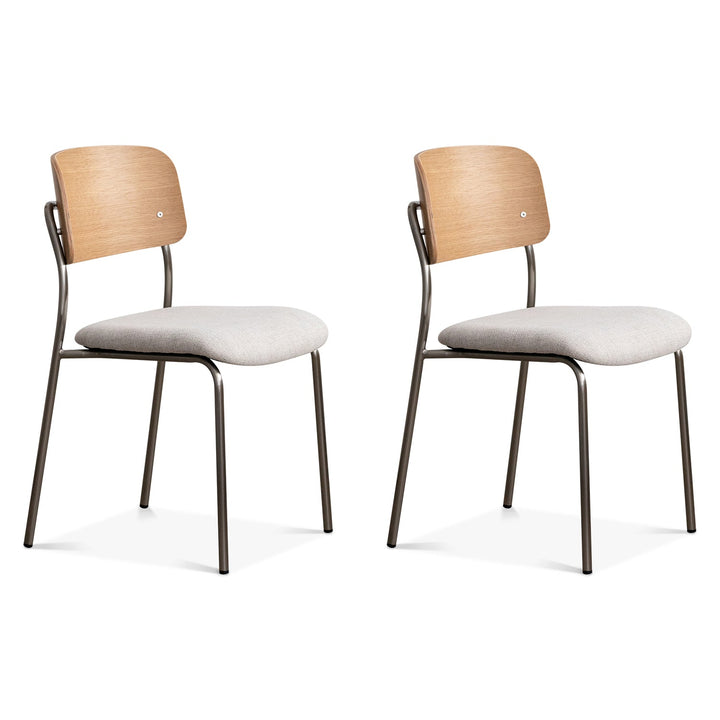 Minimalist ash wood veneer cotton fabric dining chair aeri environmental situation.