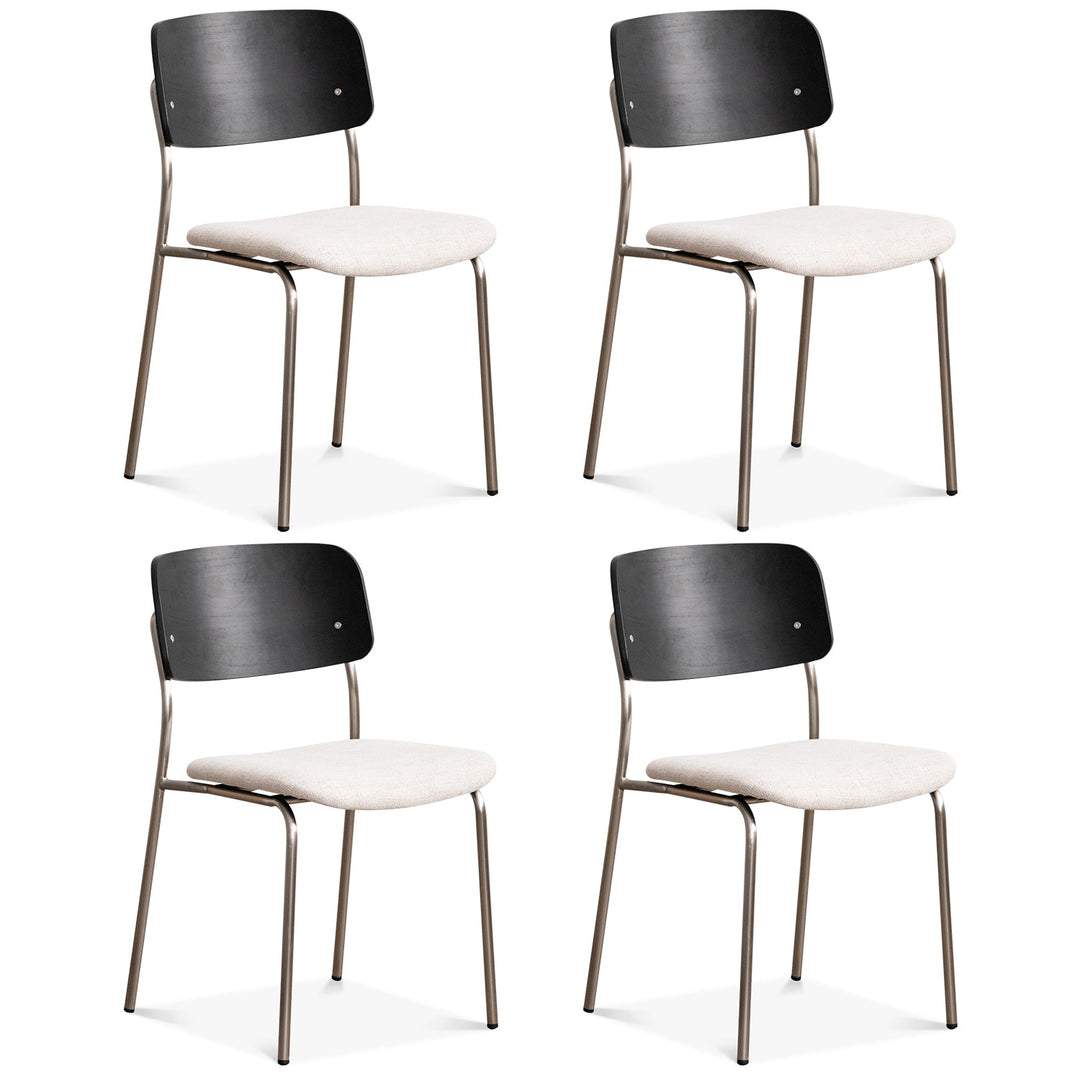 Minimalist ash wood veneer cotton fabric dining chair black aeri conceptual design.