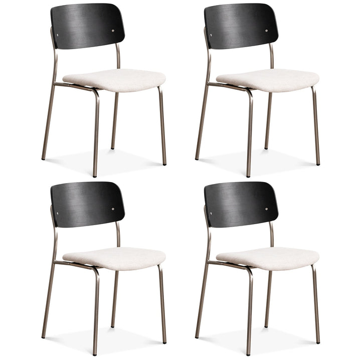 Minimalist ash wood veneer cotton fabric dining chair black aeri conceptual design.