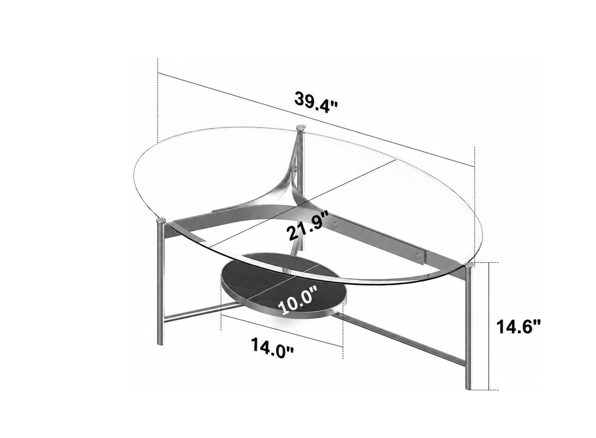 Bauhaus Tempered Glass Coffee Table ICELAND Size Chart