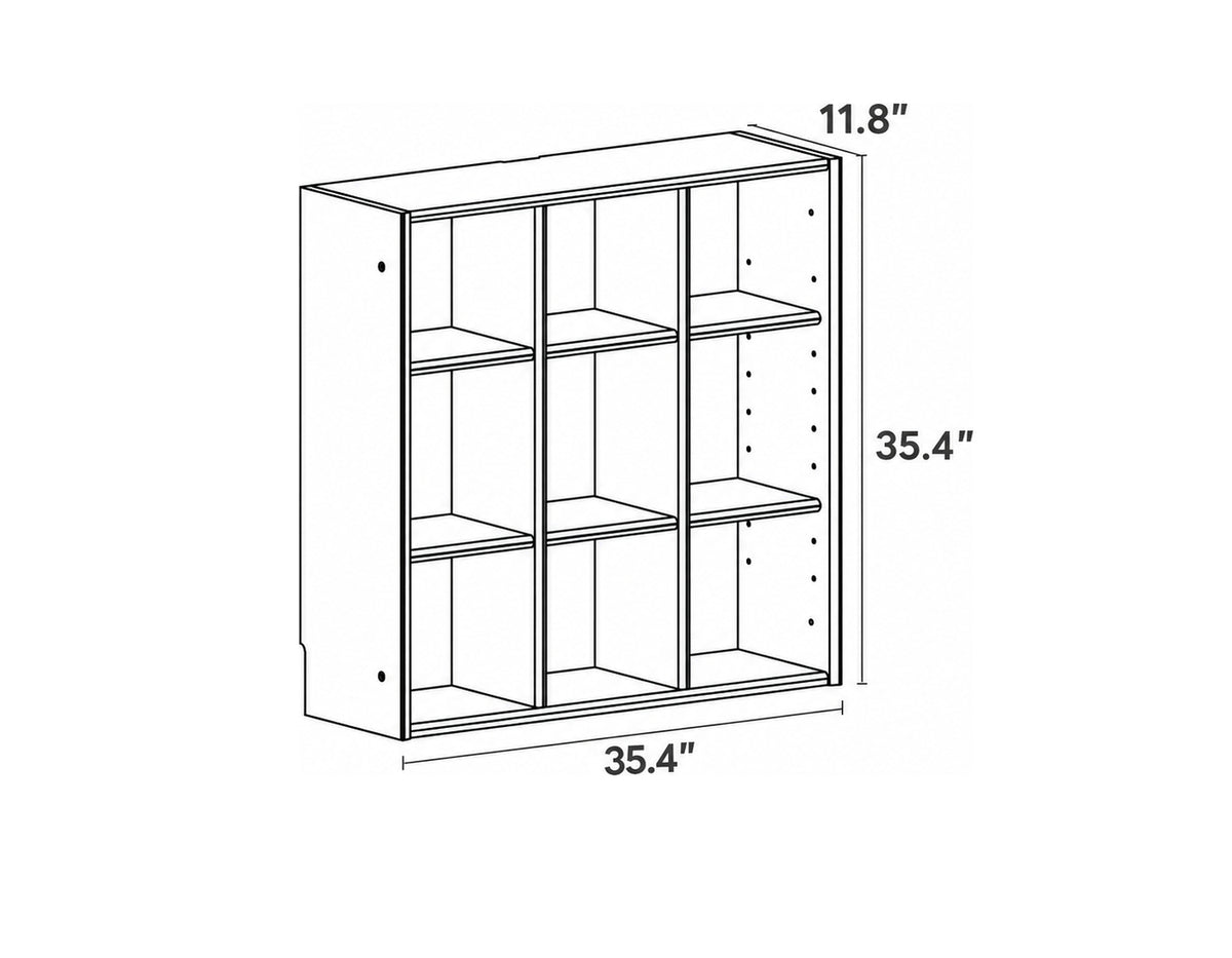 Vintage Boxwood Modular Bookshelf N PLUS Size Chart