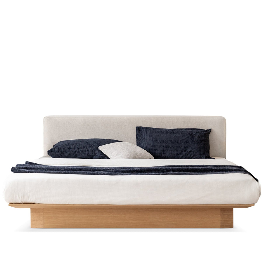Minimalist Cotton Fabric Ash Wood Veneer Floating Bed WINTER
