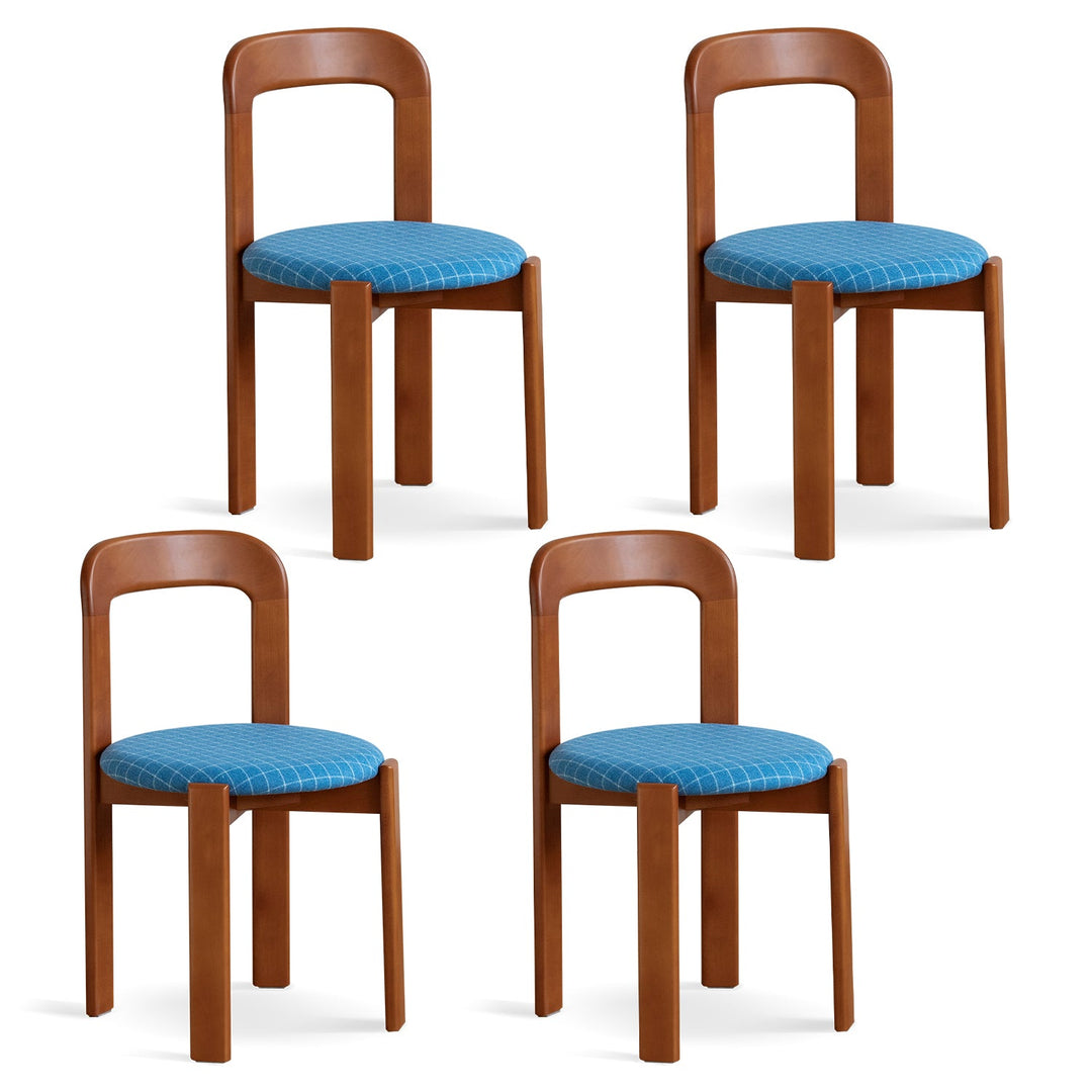 Vintage wool fabric beech wood dining chair memphis layered structure.