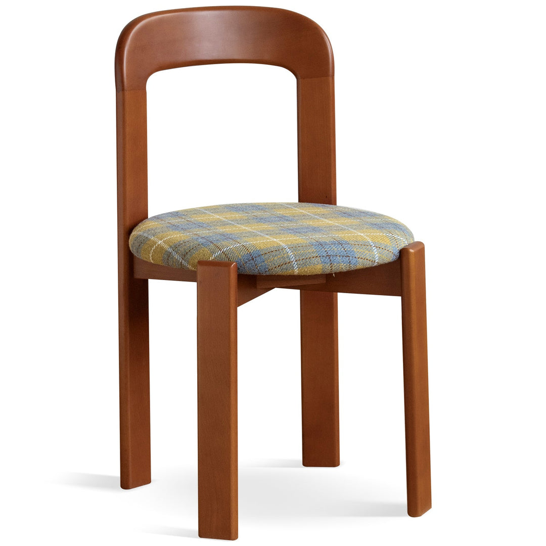 Bauhaus wool fabric beech wood dining chair memphis in details.