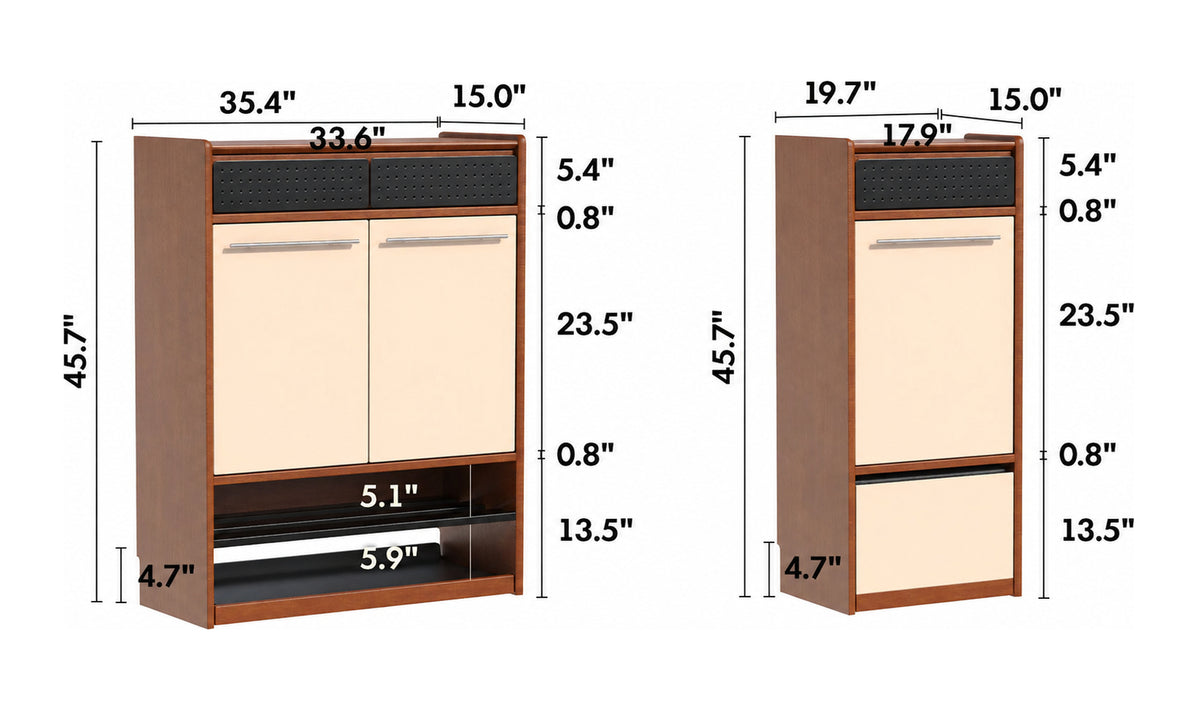 Bauhaus Boxwood Modular Shoe Cabinet MIES Size Chart