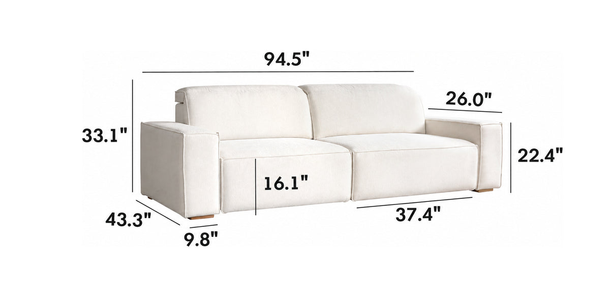 Minimalist Chenille Velvet Fabric Electric Recliner 3 Seater Sofa Bed STRING Size Chart