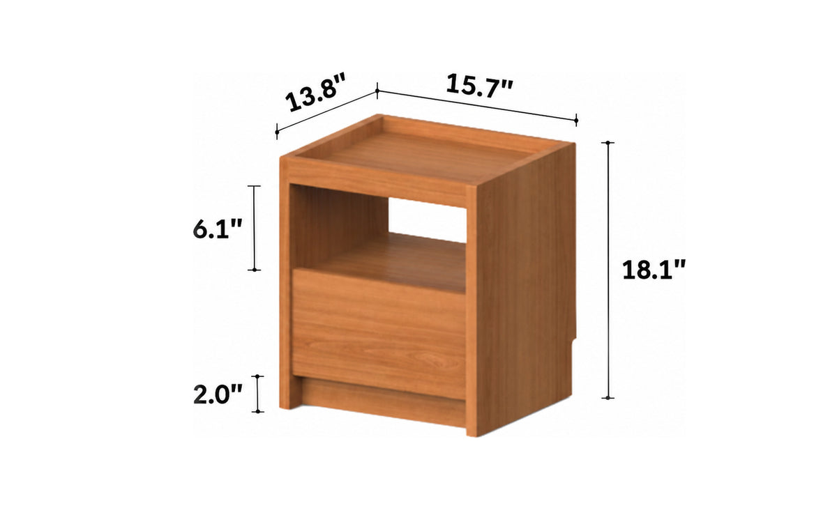 Scandinavian Cherry Wood Side Table SUGAR Size Chart